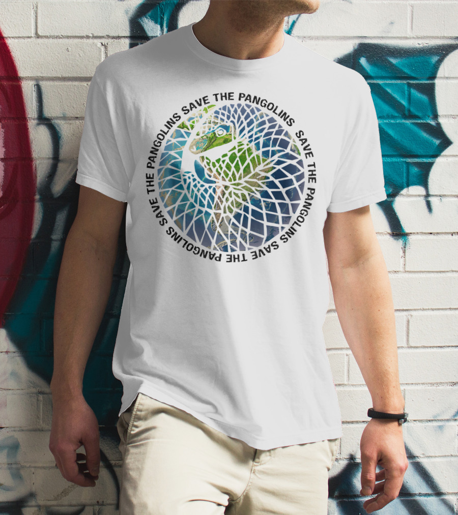 Save The Pangolins Endangered Pangolin Circular Mosaic T-Shirt