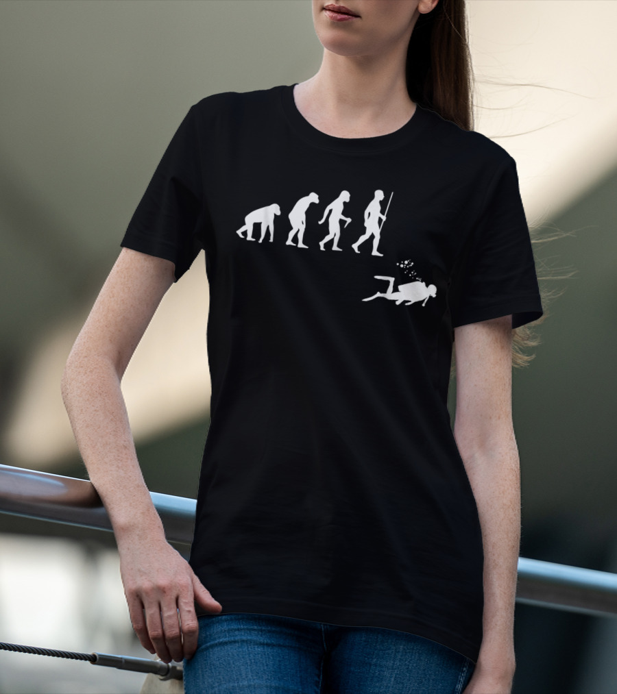 Scuba Diving Evolution Journey Through Time T-Shirt