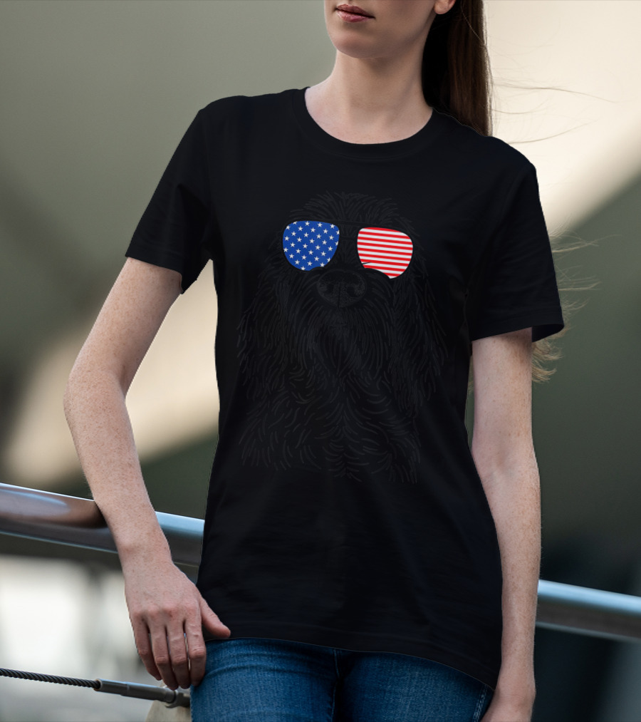 Stefano The Spinone Italiano Stars And Stripes American Sunglasses T-Shirt