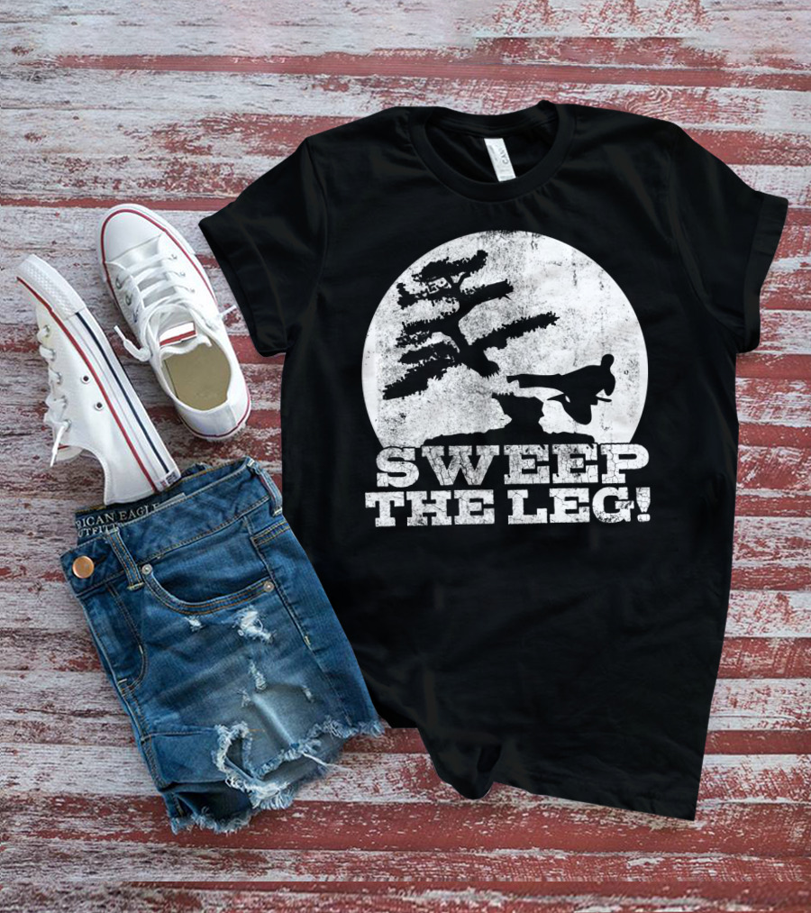 Sweep The Leg Karate Silhouette Bonsai Moon T-Shirt