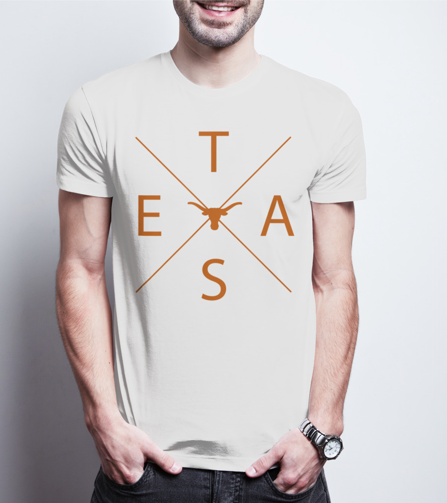 Texas Lone Star State Pride Cool Native Bull Head Monogram Texas T-Shirt