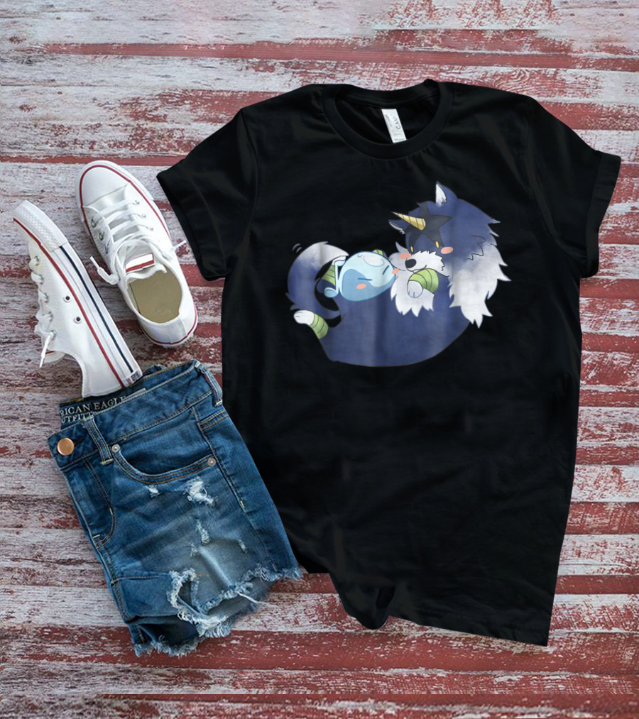 That Time I Got Reincarnated As A Slime Anime Rimu And Wolf Cuddle Scene T-Shirt