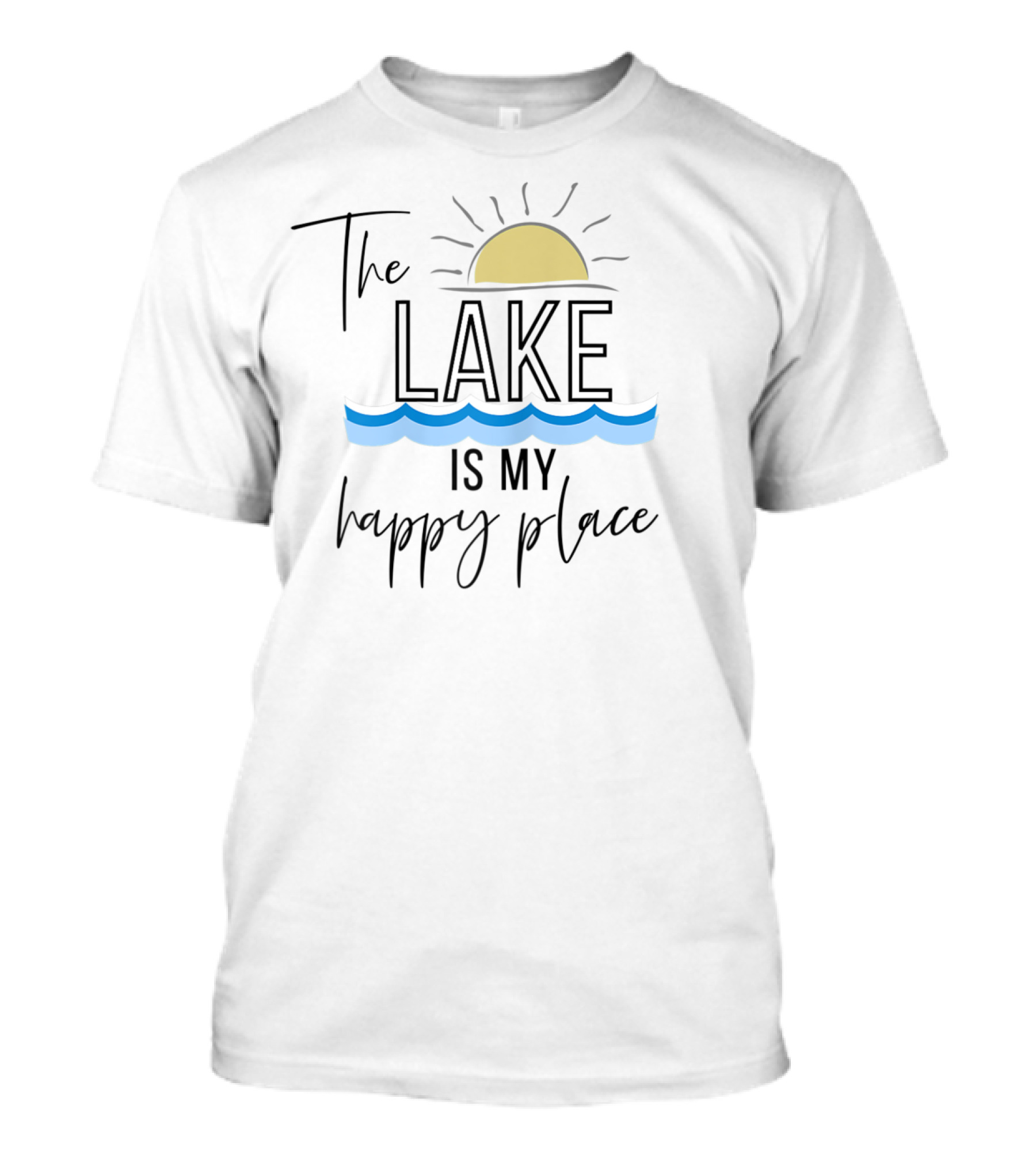 The Lake Is My Happy Place With Boating And Sun T-Shirt
