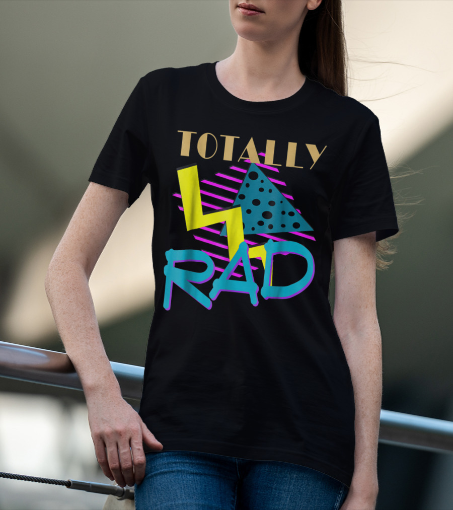 Totally Rad 1980s Vintage Eighties Style With Geometric T-Shirt