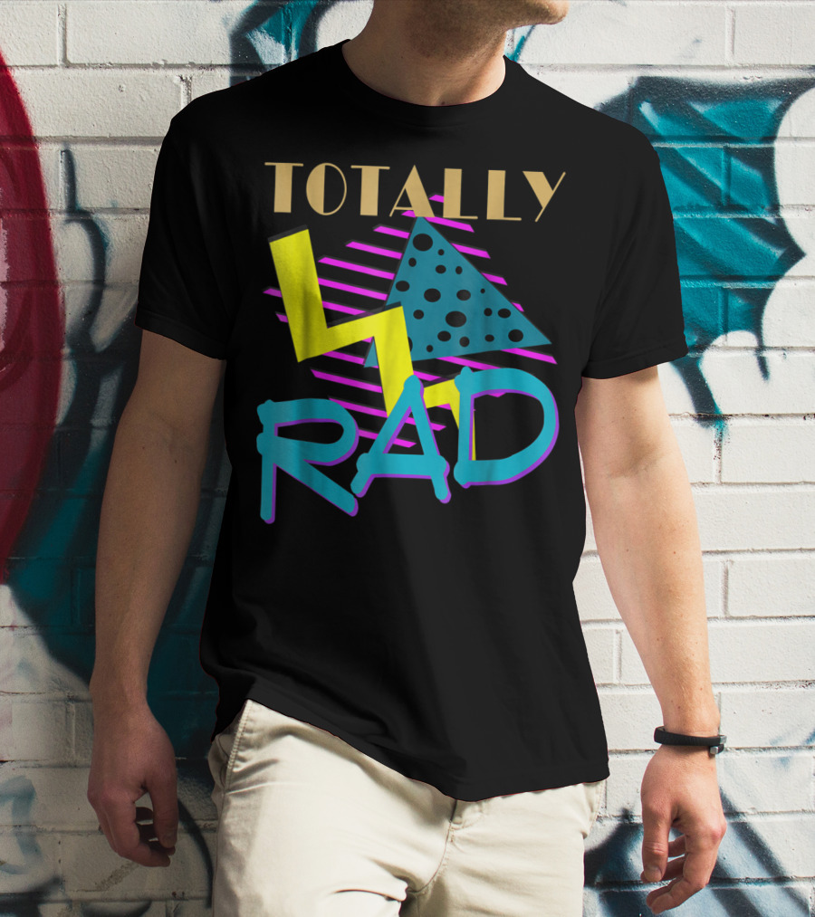 Totally Rad 1980s Vintage Eighties Style With Geometric T-Shirt