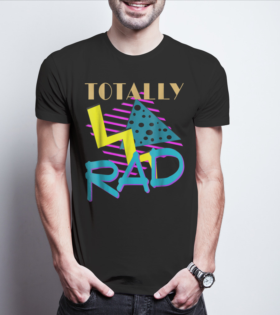Totally Rad 1980s Vintage Eighties Style With Geometric T-Shirt