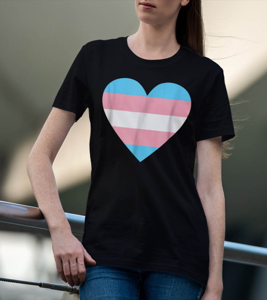 Transgender Flag Heart For Pride T-Shirt