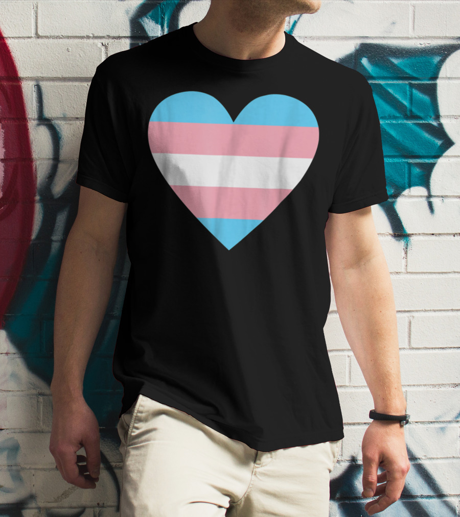 Transgender Flag Heart For Pride T-Shirt
