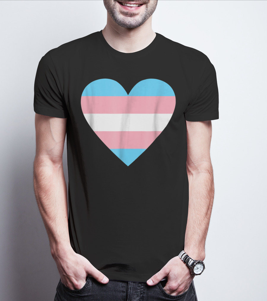 Transgender Flag Heart For Pride T-Shirt