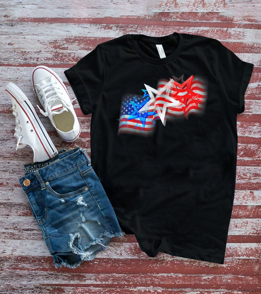US Flag Patriotic American Stars And Stripes Iconic T-Shirt