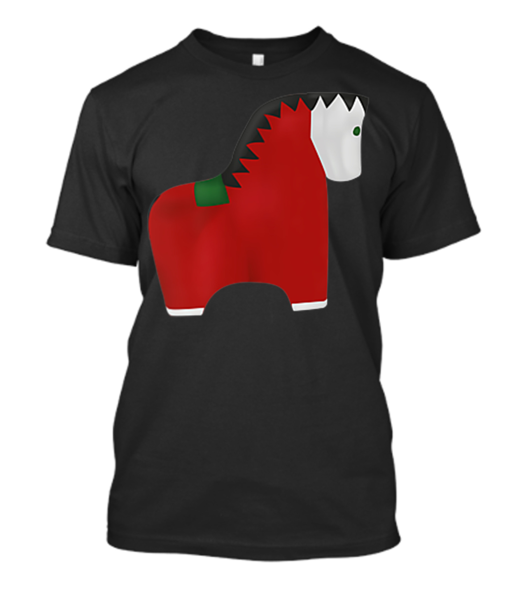 A Special Comic Horse Red Figurine With Black And White Mane T-Shirt