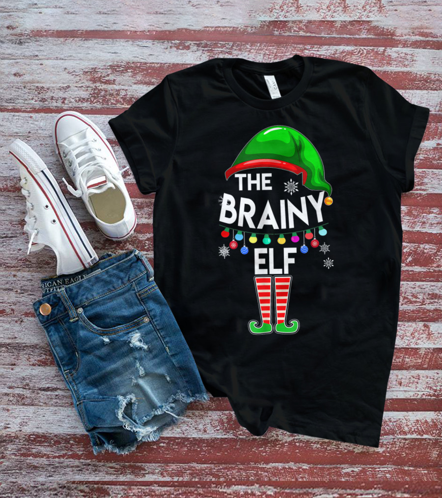 The Brainy Elf Family Christmas Holiday T-Shirt