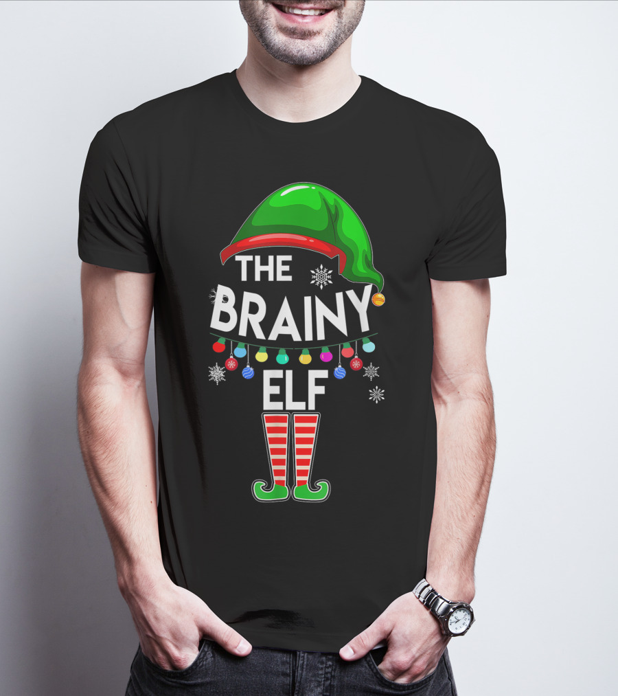 The Brainy Elf Family Christmas Holiday T-Shirt