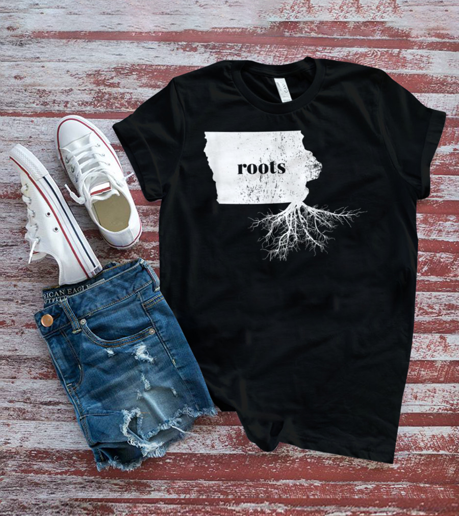 Iowa Roots State Map Men Kids Home Connection T-Shirt