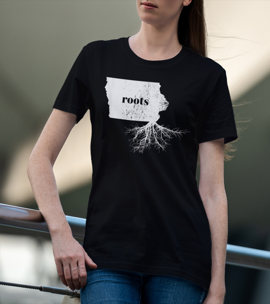 Iowa Roots State Map Men Kids Home Connection T-Shirt