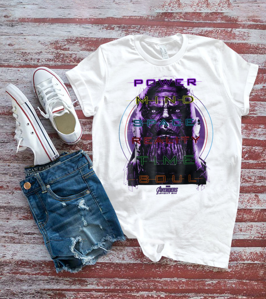 Marvel Avengers Infinity War Thanos Power Mind Space Reality Time Soul T-Shirt
