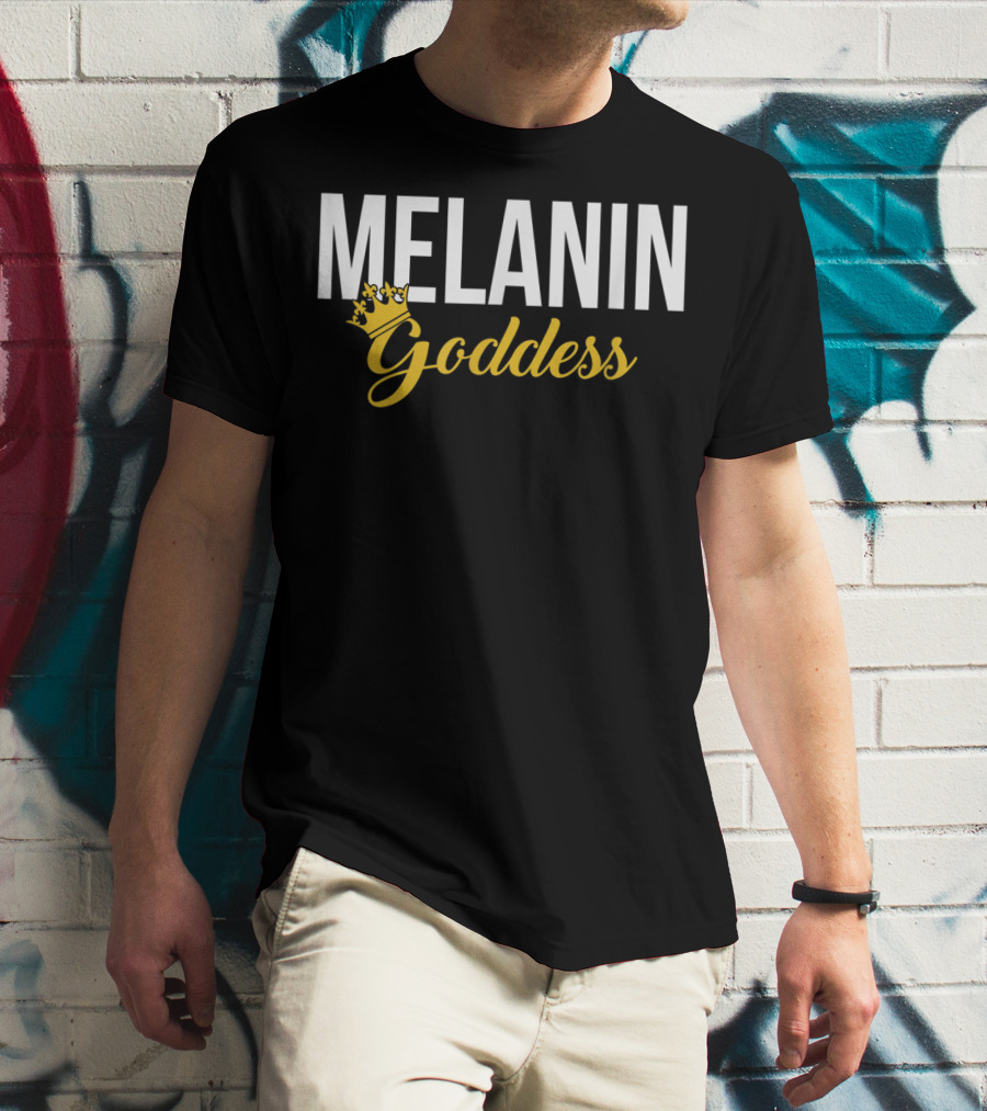 Melanin Goddess Crowned In Gold T-Shirt