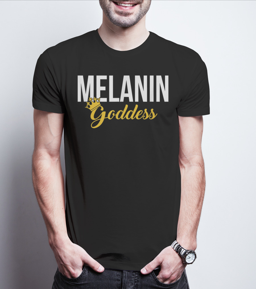 Melanin Goddess Crowned In Gold T-Shirt