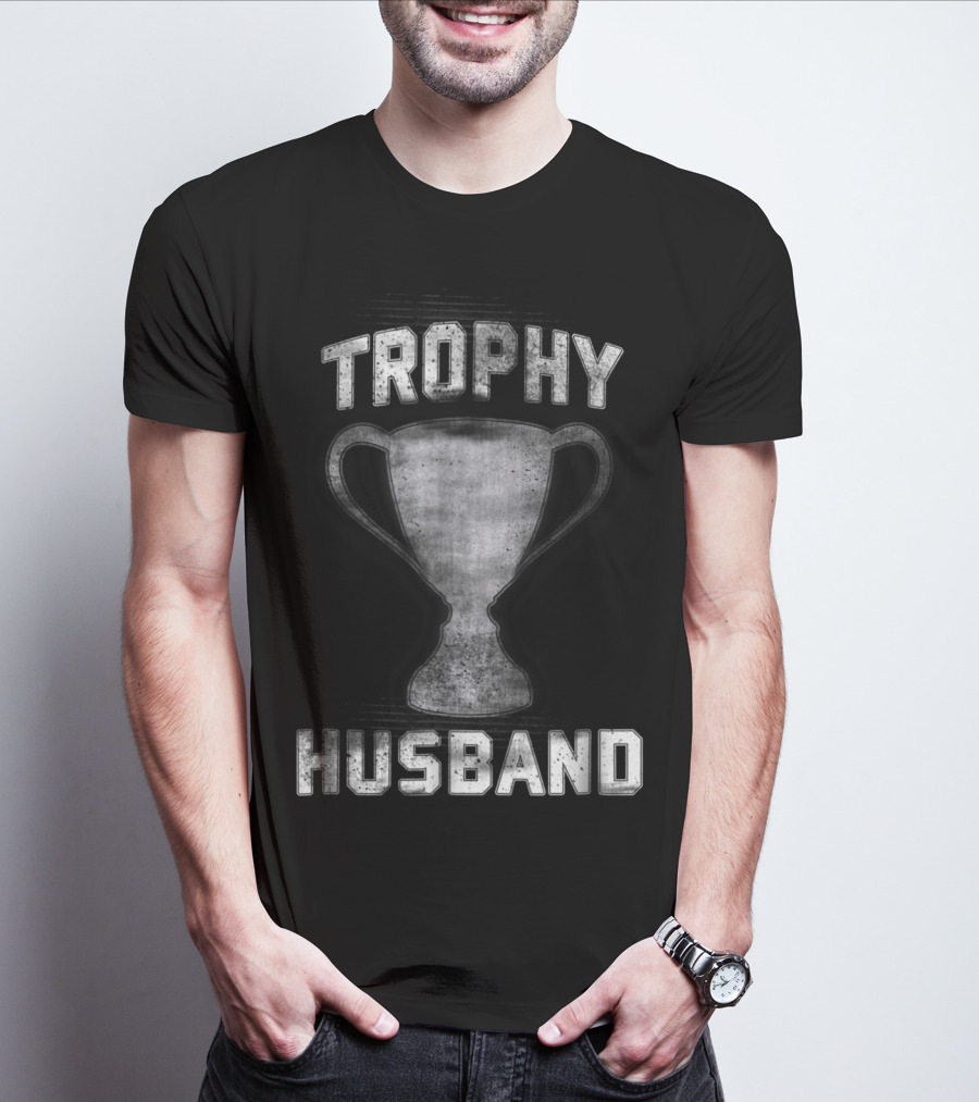 Mens Cool Vintage Style Trophy Husband T-Shirt