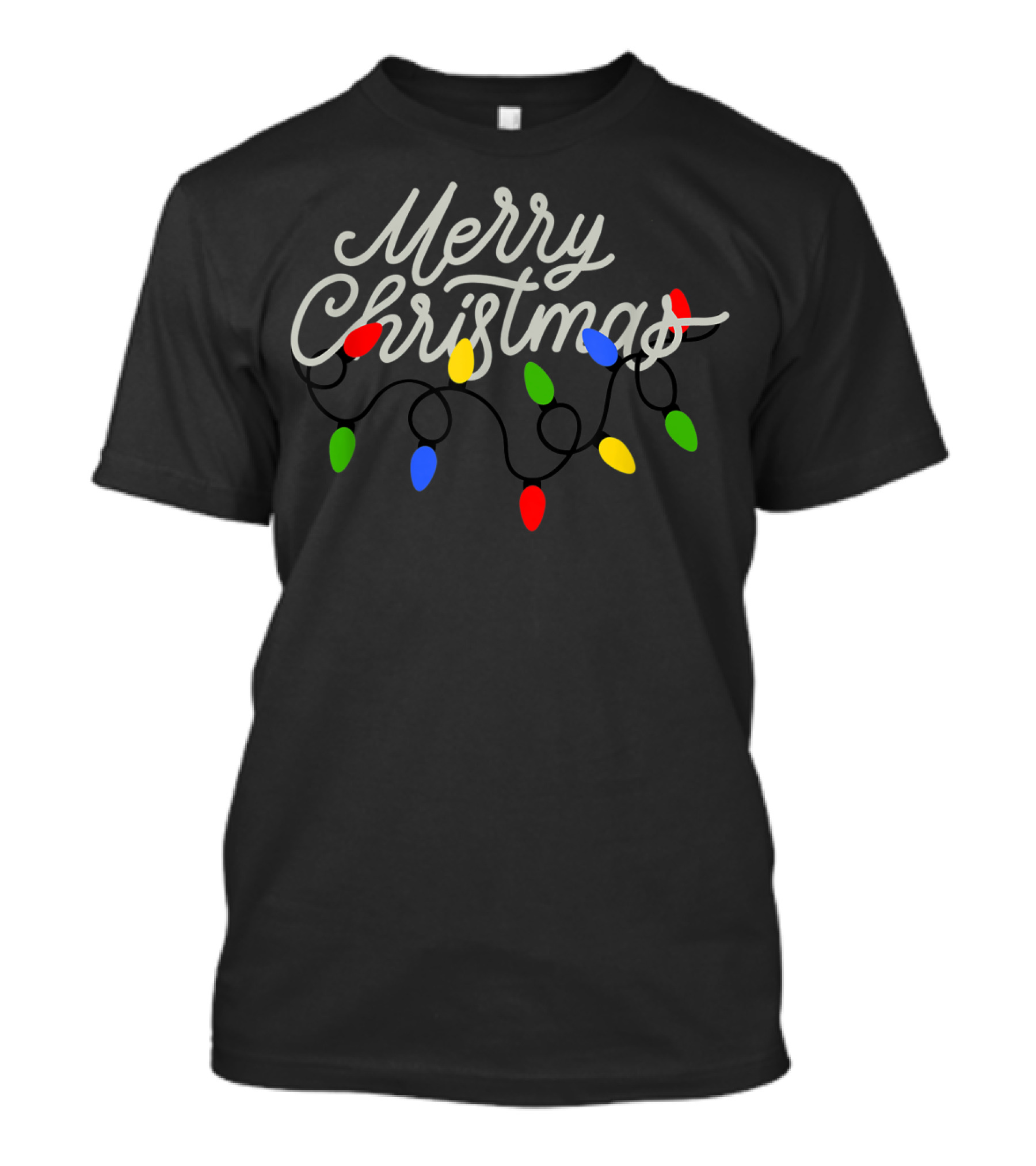 Merry Christmas Lights Colorful Bulbs T-Shirt