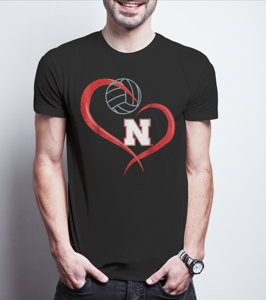 Nebraska Cornhuskers Volleyball Heart N T-Shirt