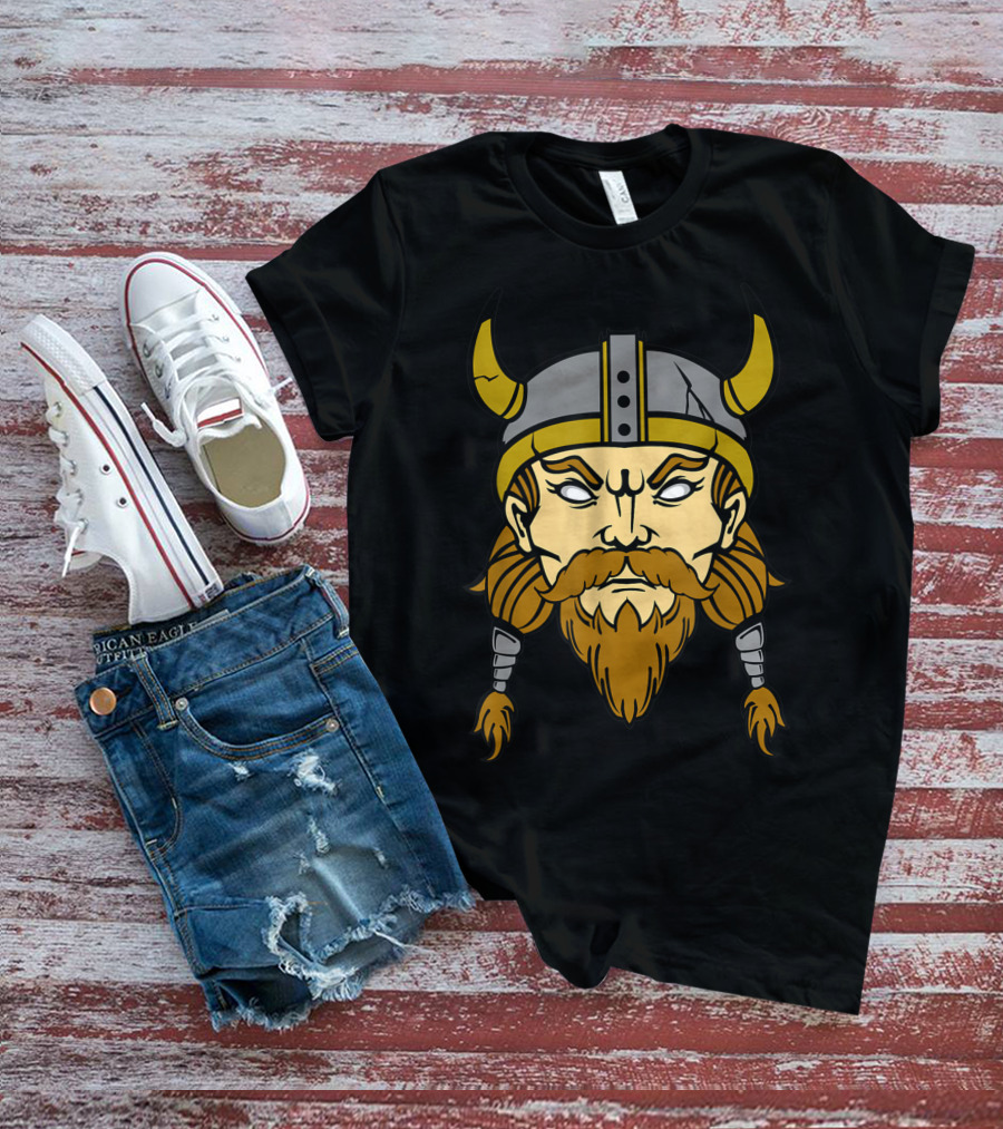 Norse Viking Berserker Warrior Helmeted Beard T-Shirt