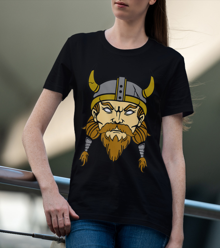 Norse Viking Berserker Warrior Helmeted Beard T-Shirt