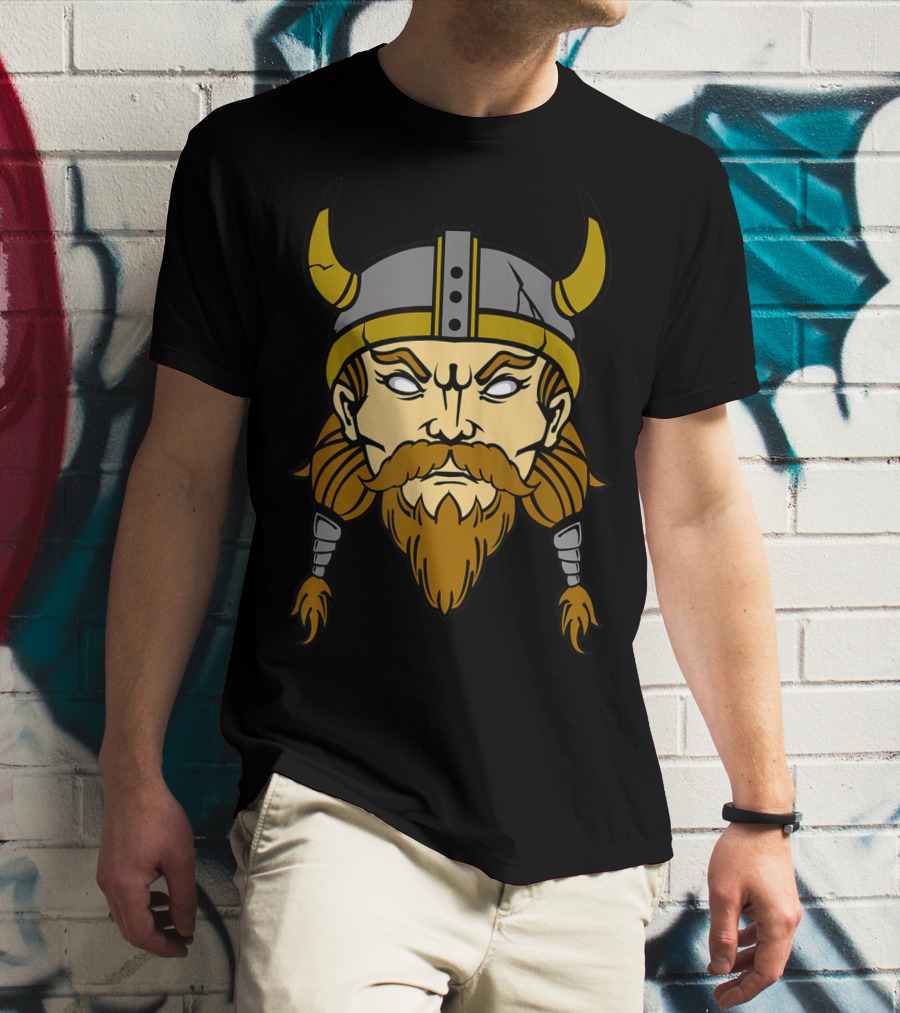 Norse Viking Berserker Warrior Helmeted Beard T-Shirt