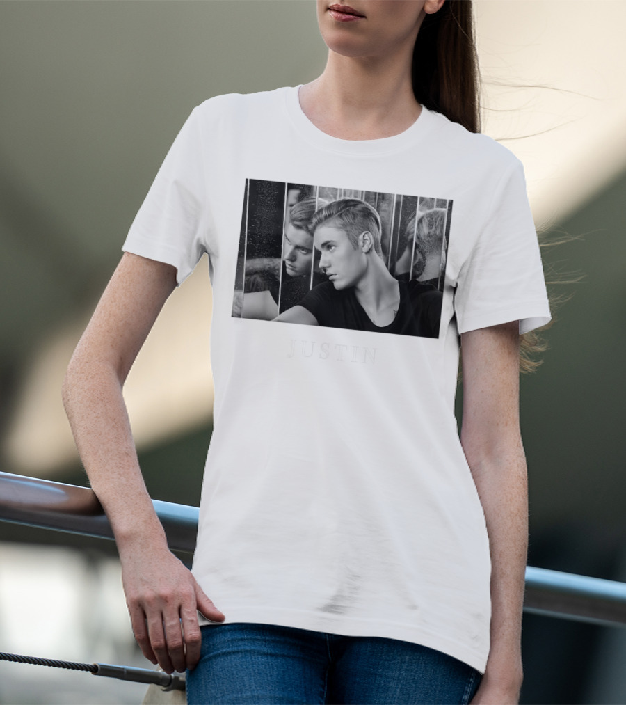 Justin Bieber Reflection Mirror Photography T-Shirt