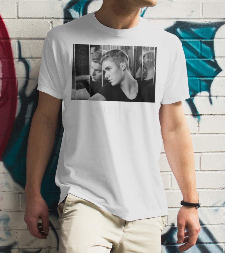 Justin Bieber Reflection Mirror Photography T-Shirt
