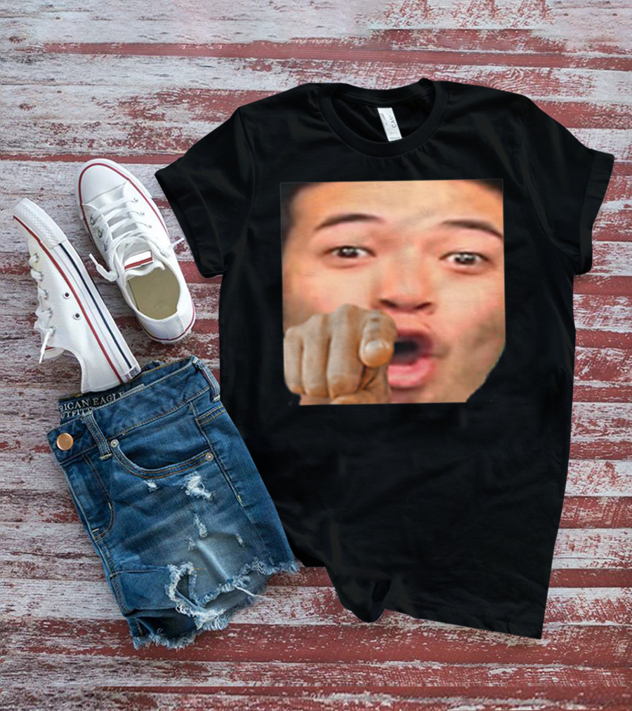 Pogyou Corner Emote Pointing Face Twitch Reaction T-Shirt