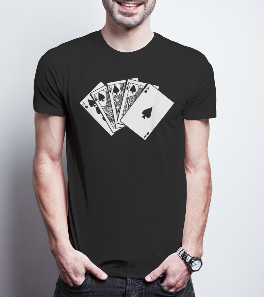 Royal Flush Spades Poker Hand Card Game T-Shirt