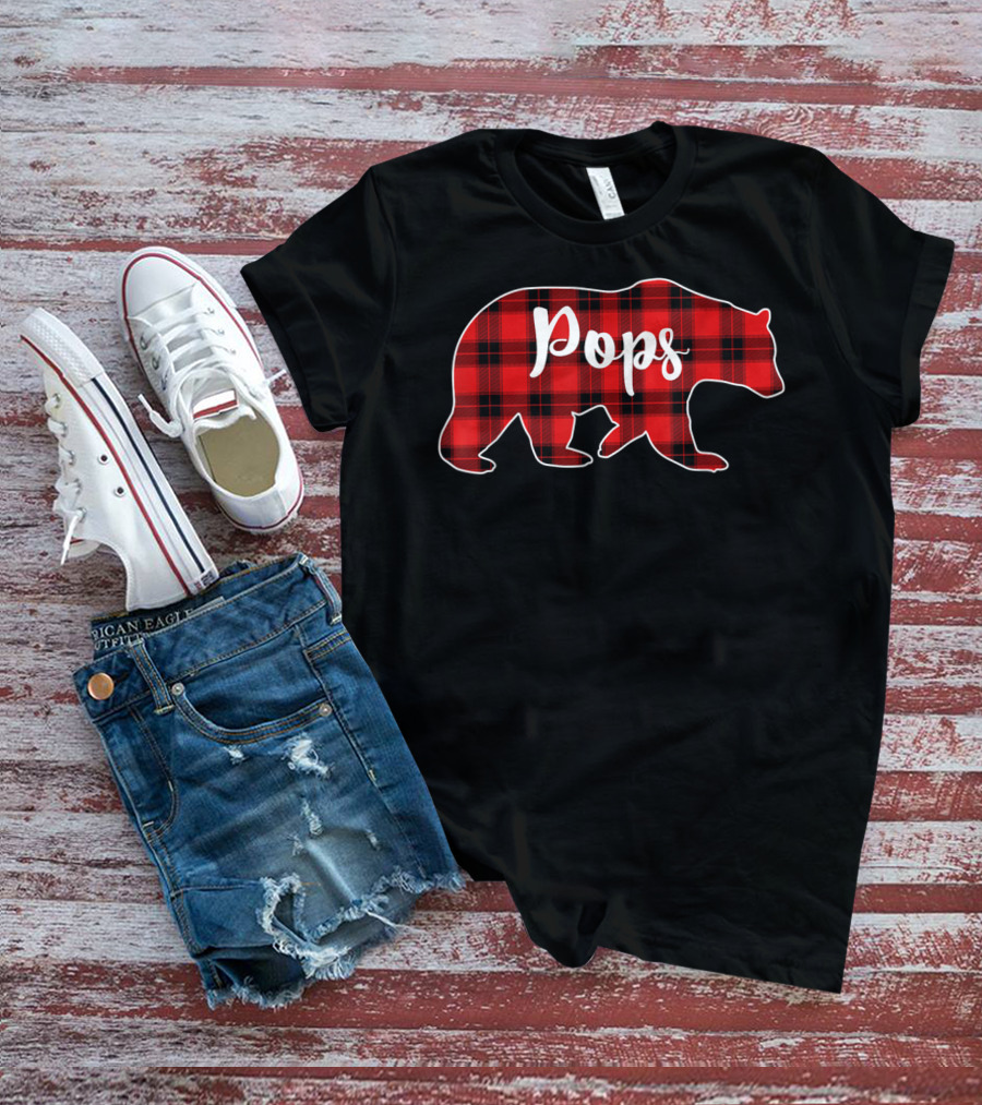 Pops Red Plaid Bear T-Shirt