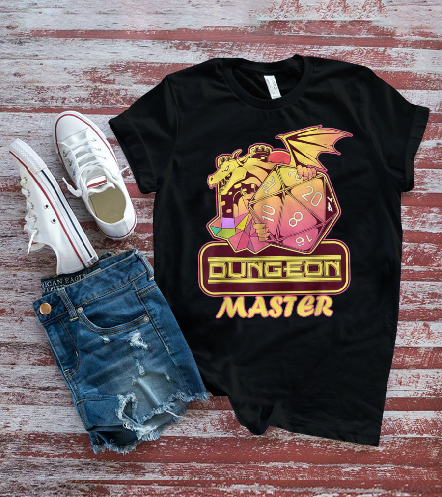 Dungeon Master Retro Tabletop Gaming Vintage Dragon Dice T-Shirt
