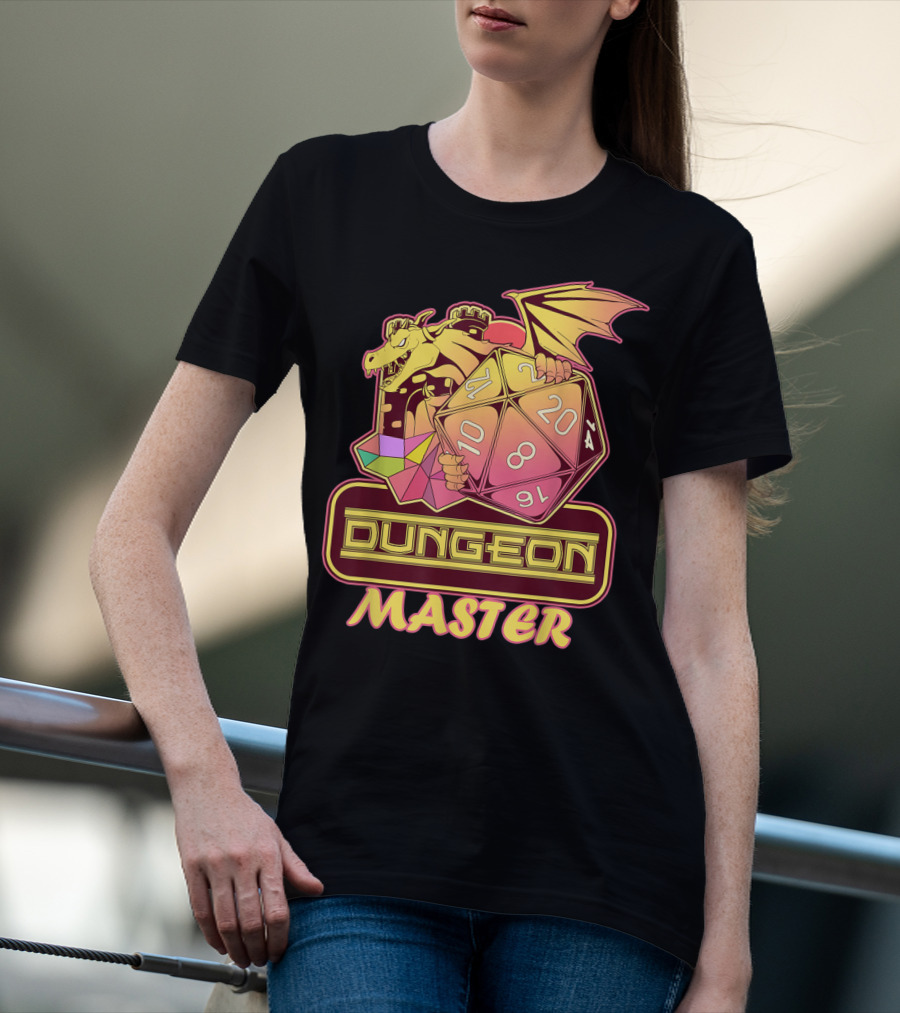 Dungeon Master Retro Tabletop Gaming Vintage Dragon Dice T-Shirt