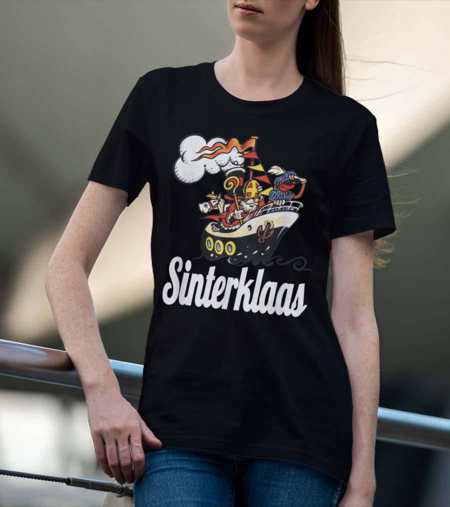 Sinterklaas Funny Sinterklaasboot With Zwarte Piet T-Shirt