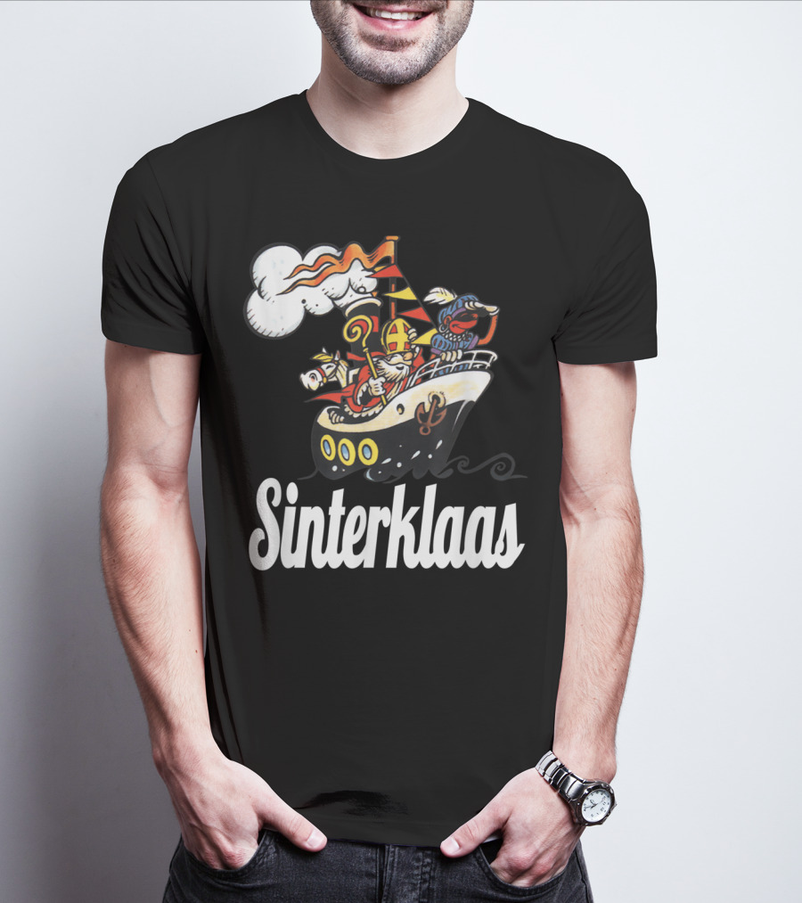 Sinterklaas Funny Sinterklaasboot With Zwarte Piet T-Shirt
