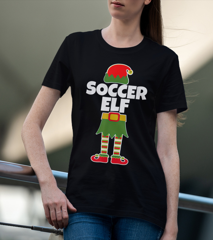 Soccer Elf Christmas Holiday Goalie Coach T-Shirt