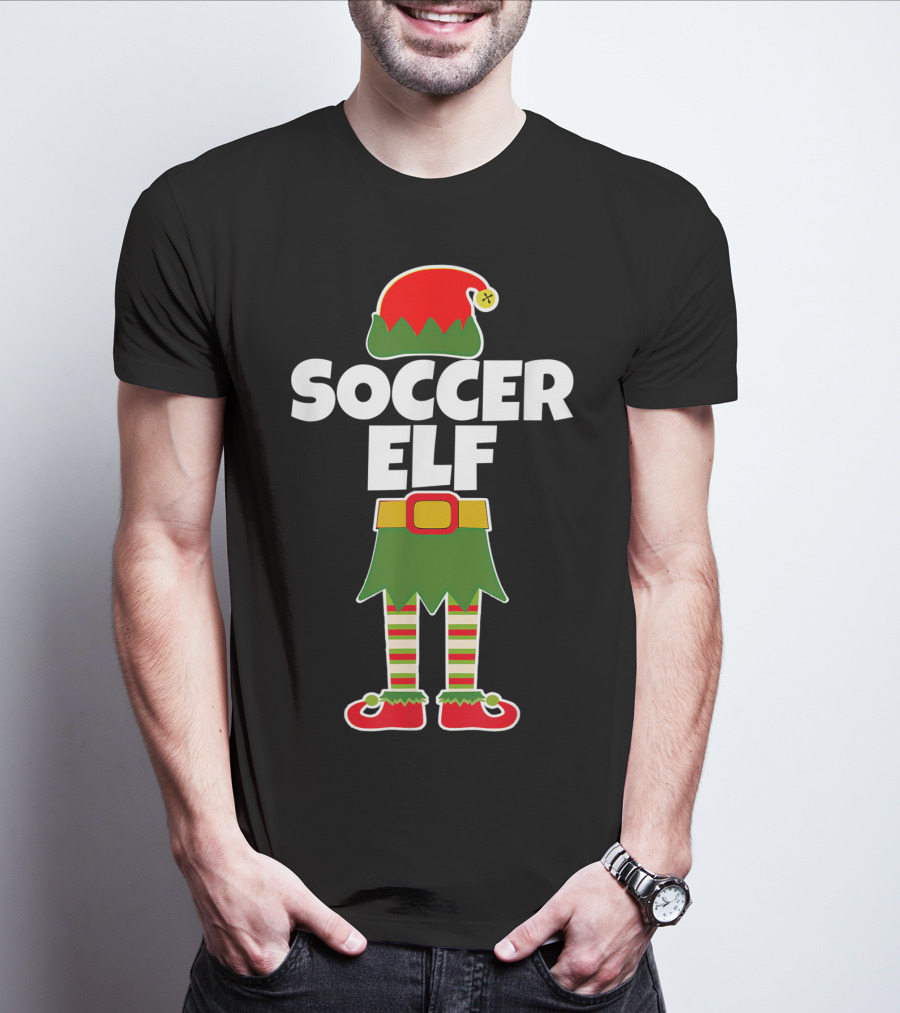 Soccer Elf Christmas Holiday Goalie Coach T-Shirt
