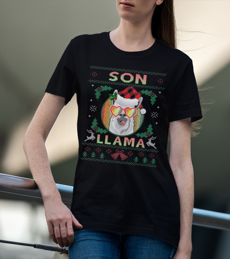 Llama Lovers Son Christmas T-Shirt