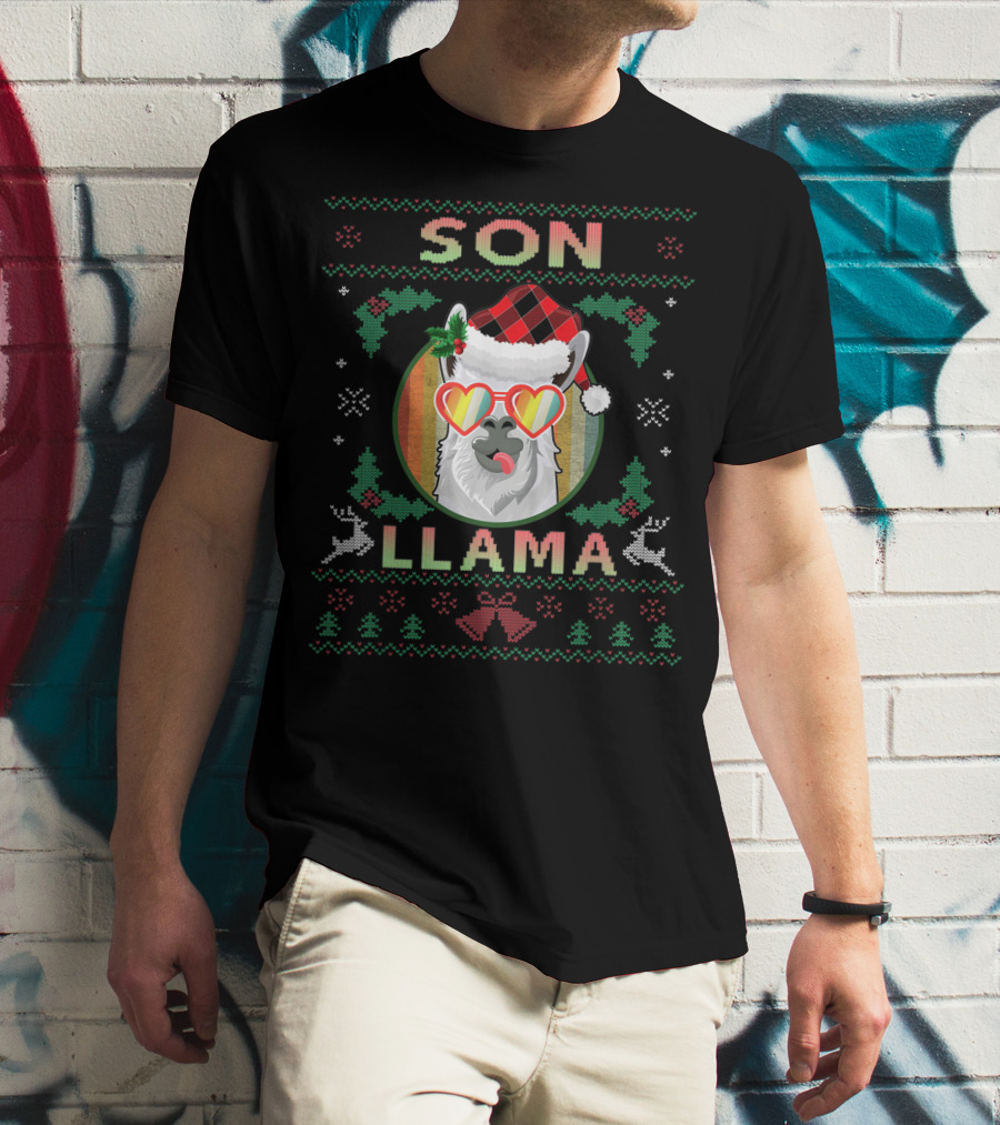 Llama Lovers Son Christmas T-Shirt