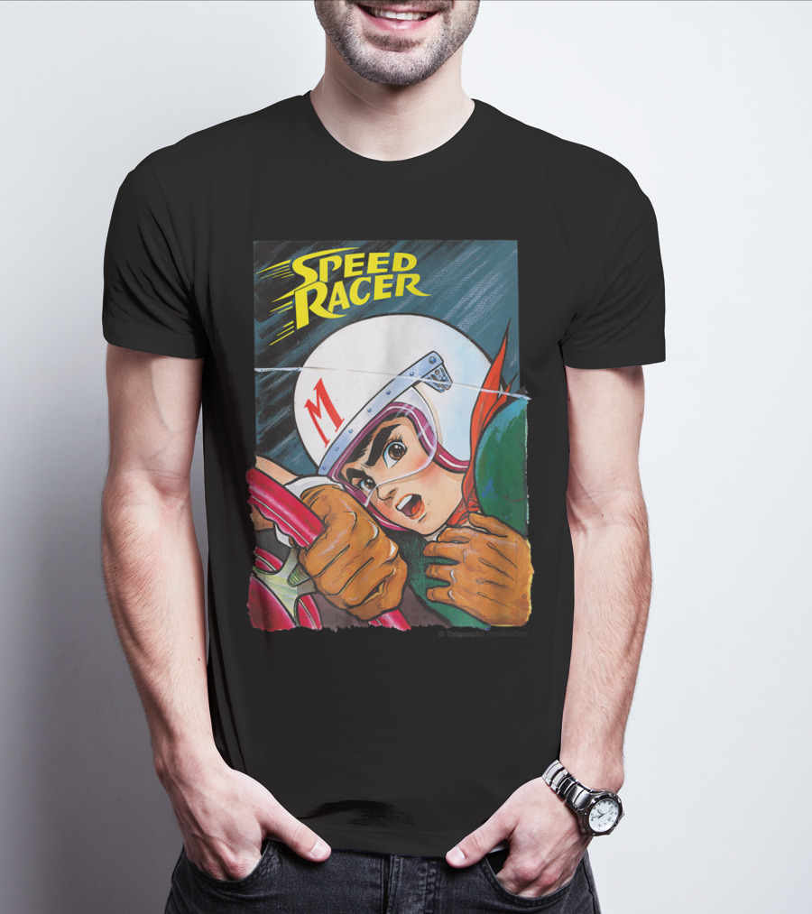 Speed Racer Close Up Helmet And Steering Wheel Action T-Shirt