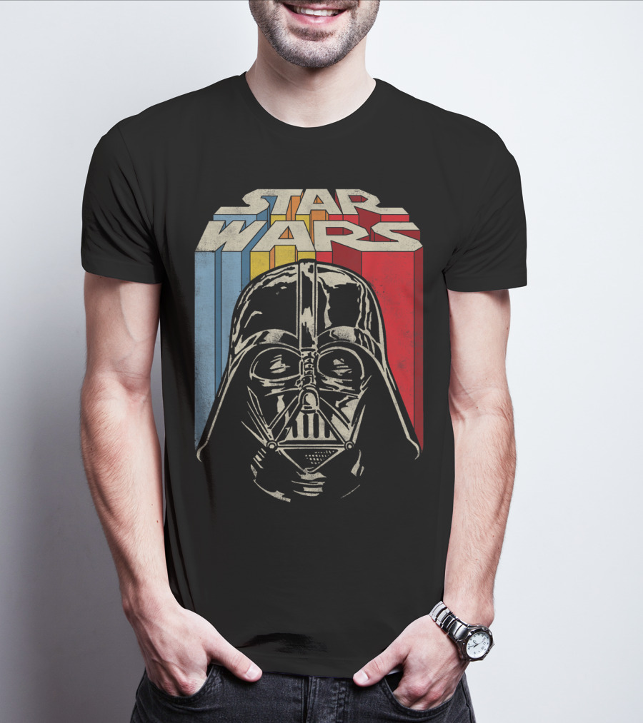 Star Wars Darth Vader Vintage Retro Stripes T-Shirt