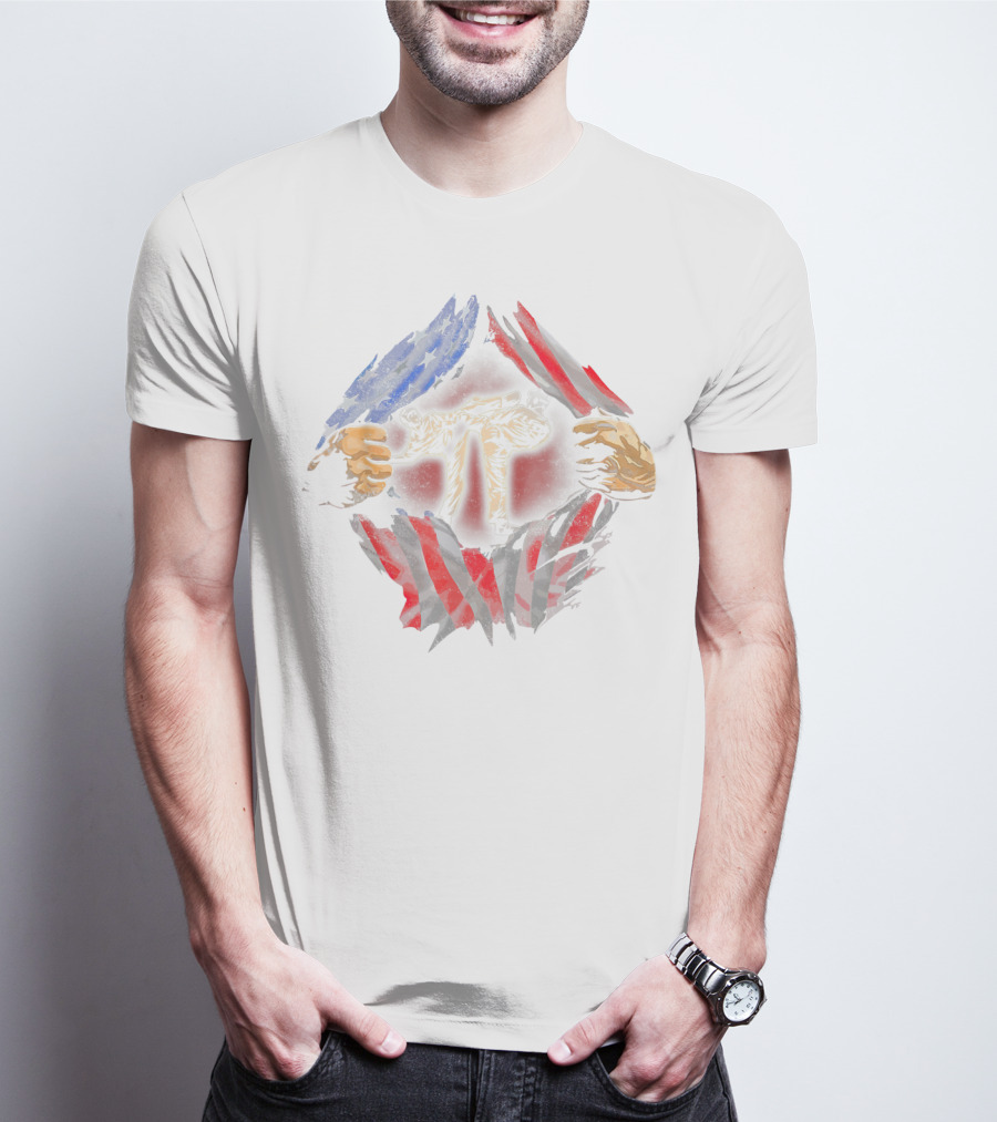 Taekwondo Fighter Revealed Behind American Flag T-Shirt