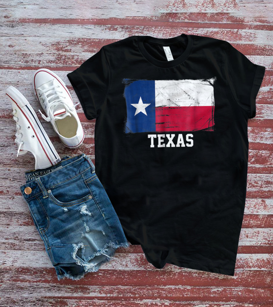 Texas Vintage Distressed Flag United States Iconic T-Shirt