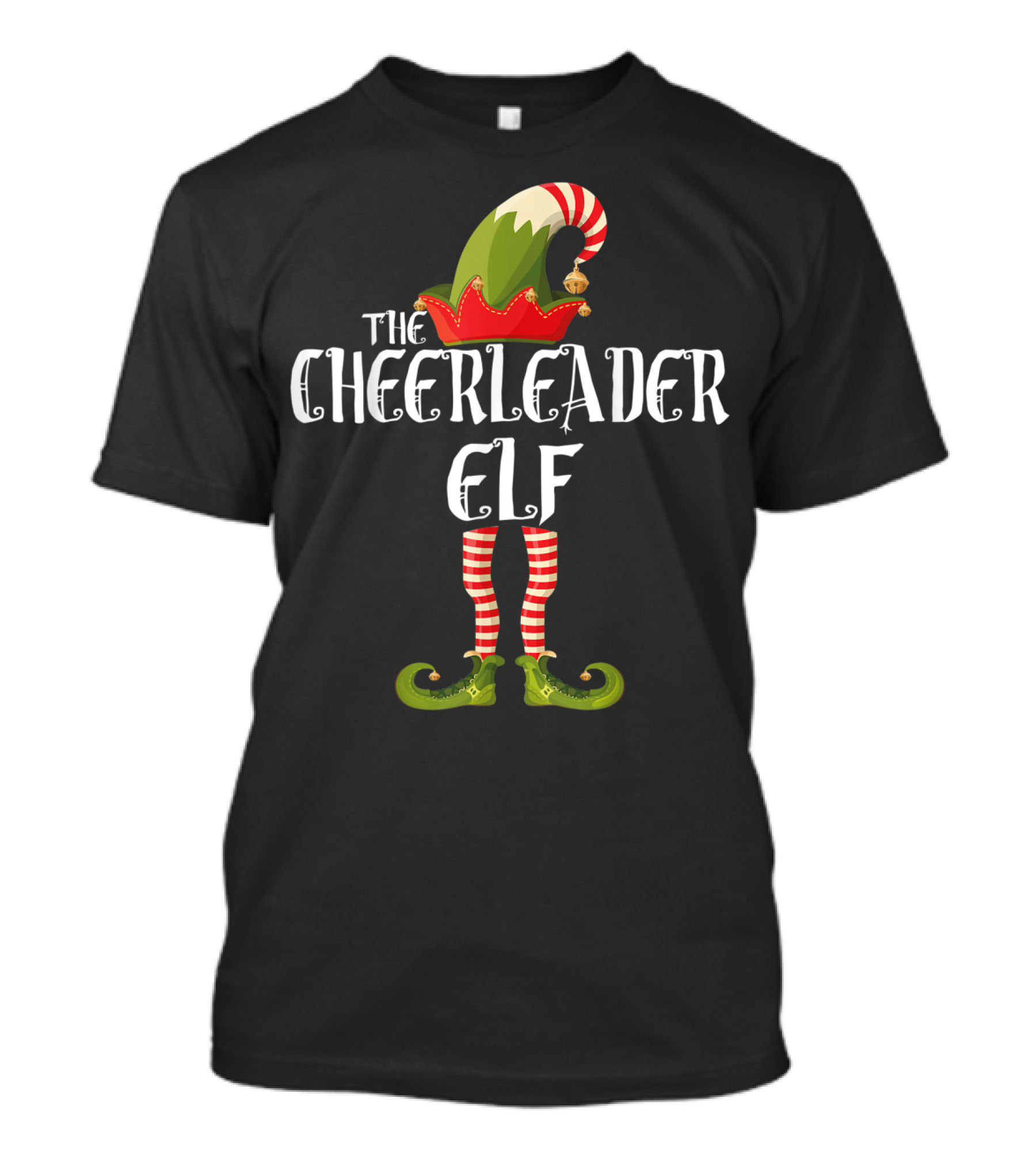 The Cheerleader Elf In Festive Striped Costume T-Shirt