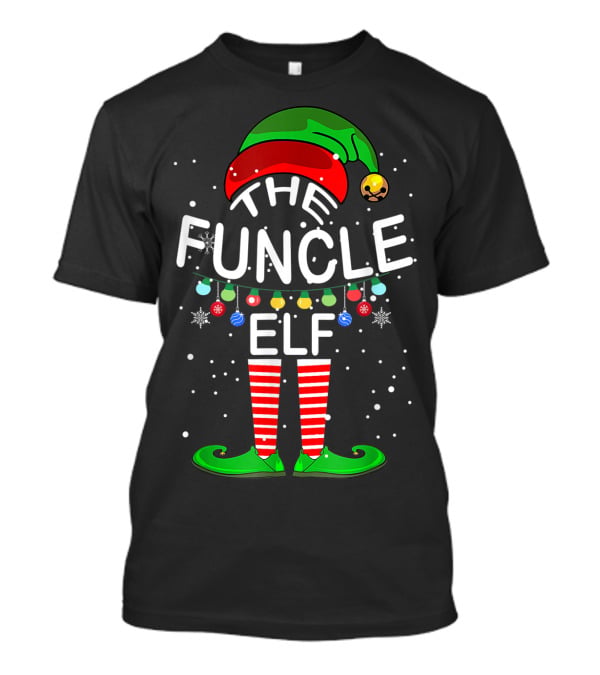 The Funcle Elf Christmas Lights Snowflakes Matching Group T-Shirt