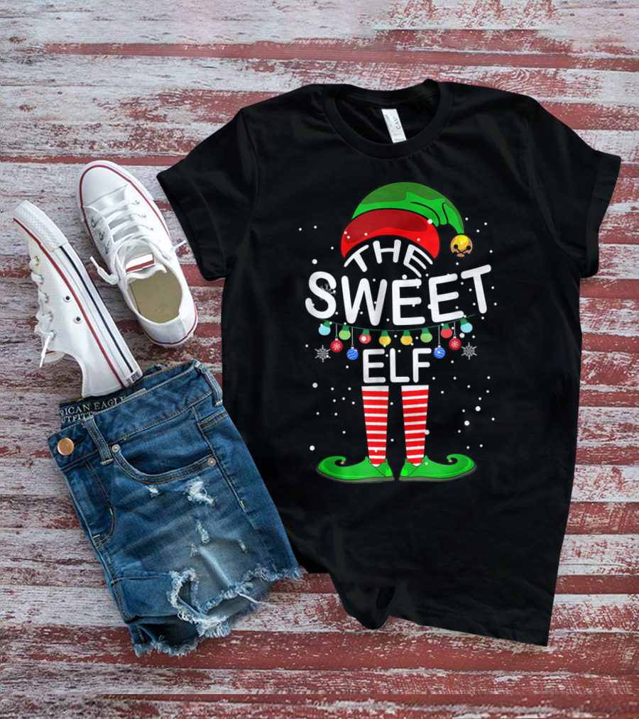 The Sweet Elf Christmas Lights Family Matching Outfits T-Shirt