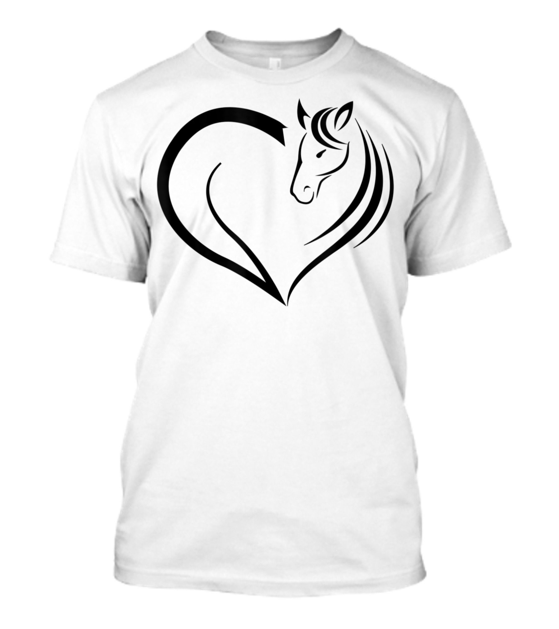 Cute Horse Heart Yellow Pink White T-Shirt