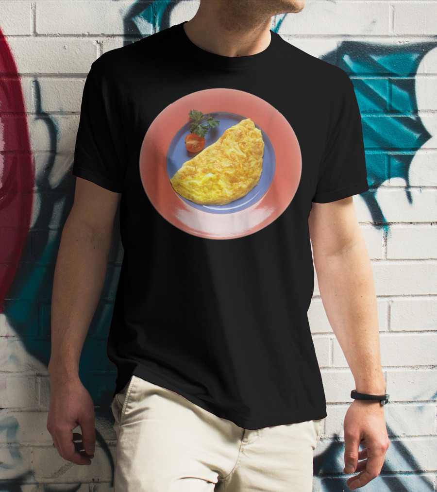 Egg Omelette On Colorful Plate T-Shirt
